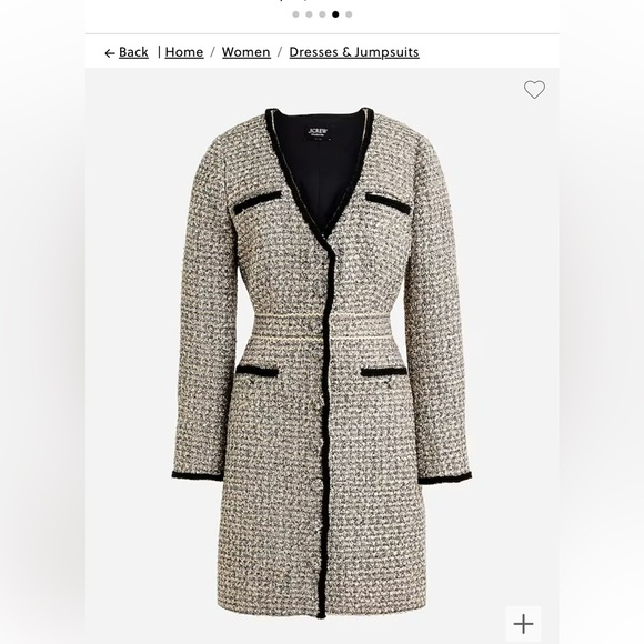 J Crew Collection V-neck lady dress in tinsel tweed size 8 BV884 - Picture 2 of 9